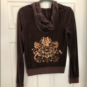Juicy Couture Brown Velour Sweatshirt Sz M
